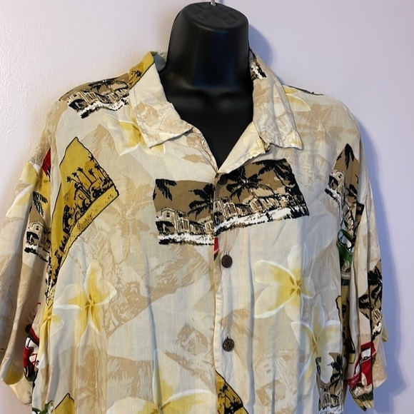 Steve & Barry’s Classic Hawaiian Classic Car Floral Button Down Shirt size XL - Picture 2 of 16